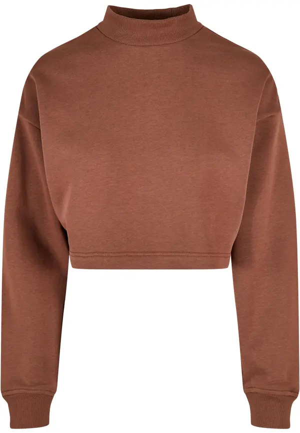 Urban Classics Ladies Cropped Oversized Sweat High Neck Crew bark