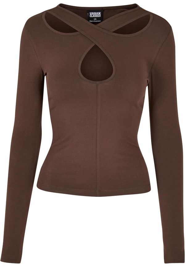 UC Ladies Ladies Crossed Cut Out Longsleeve Brown