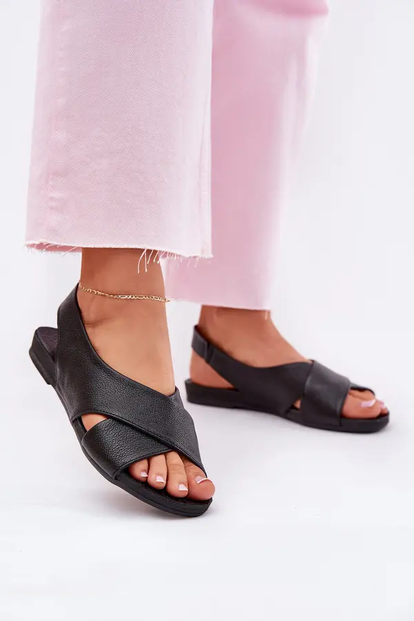 Zazoo Ladies leather sandals black Zazoo 40407