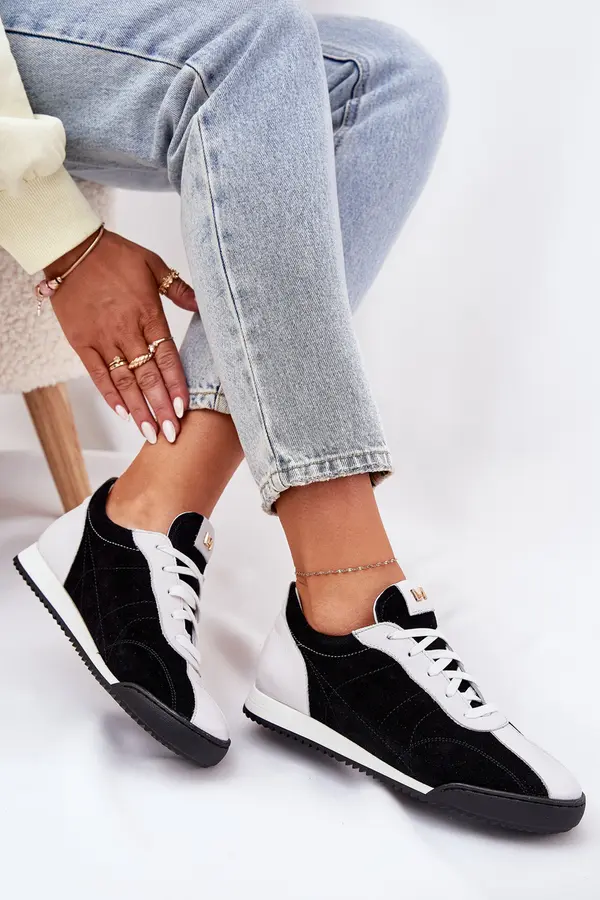 Laura Messi Ladies Leather Sports Shoes Laura Messi 2935 Black