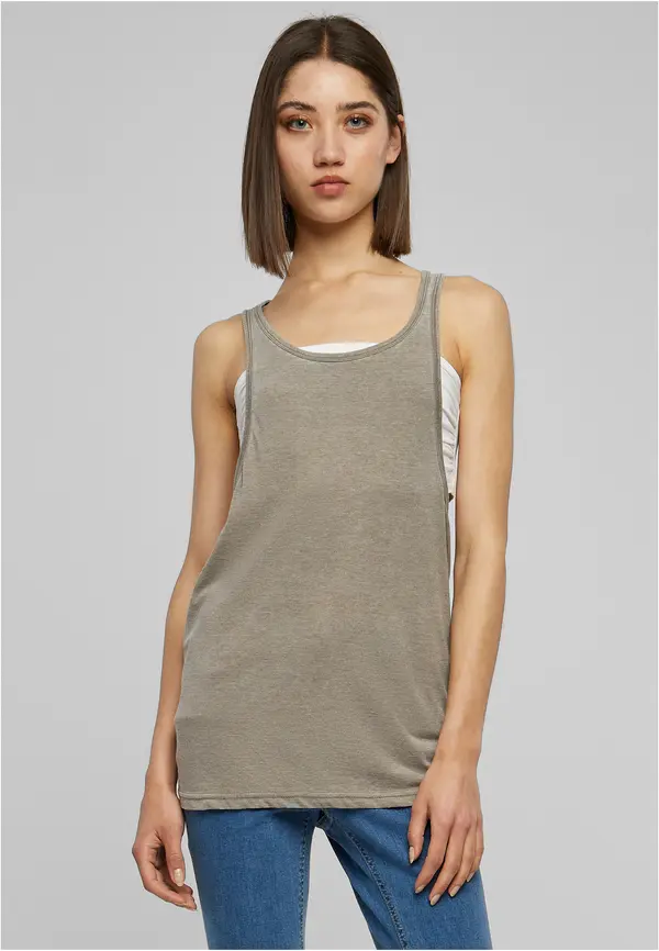 Urban Classics Ladies Loose Burnout Tank Olive