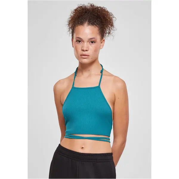 Urban Classics Ladies Rib Trapeze Cropped Top Watercolor