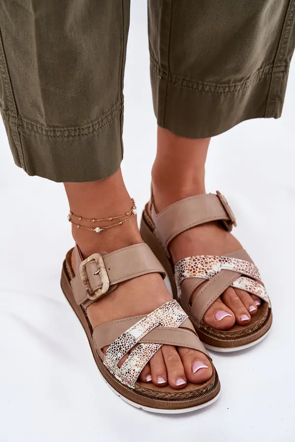 Inblu Ladies Sandals With Buckle Beige Inblu