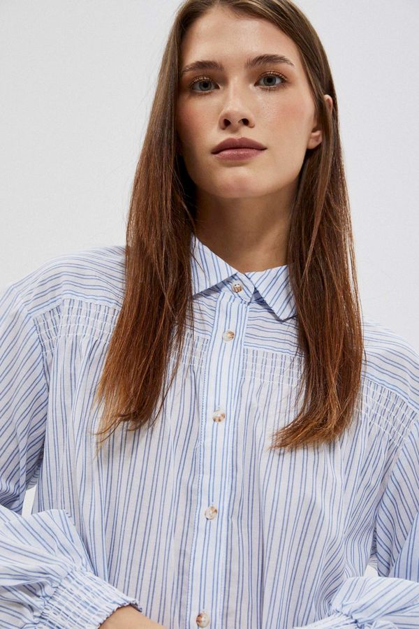 Moodo LADIES SHIRT L-KO-4009 BÍLO_BLUE