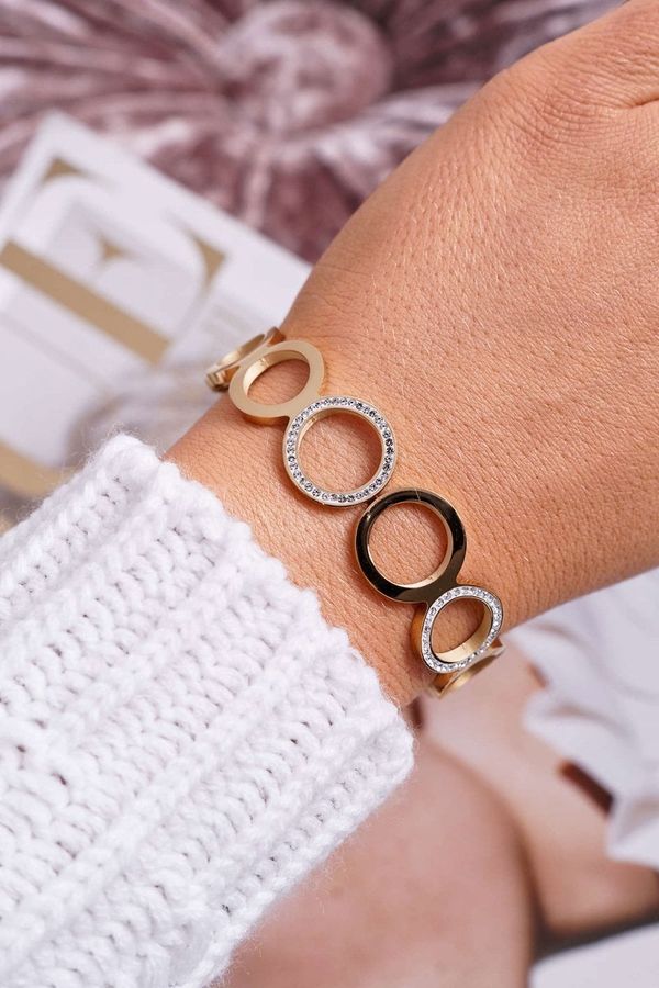 Kesi Ladies Stainless Steel Bracelet with Zirconia Gold Faith