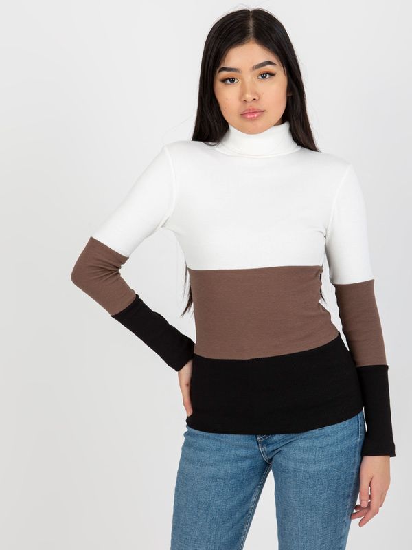 Fashionhunters Ladies striped turtleneck Rue Paris - multicolor