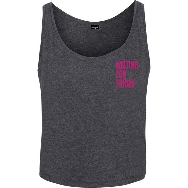 Mister Tee Ladies Waiting For Friday Box Tank Charcoal