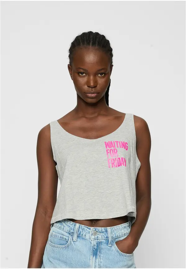 Mister Tee Ladies Waiting For Friday Box Tank heather gray