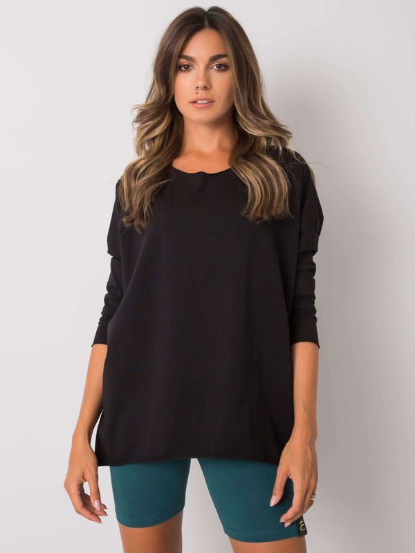 Fashionhunters Lady's black cotton blouse