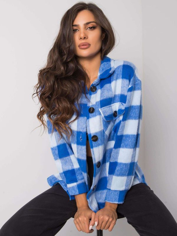 Fashionhunters Lady's blue plaid shirt