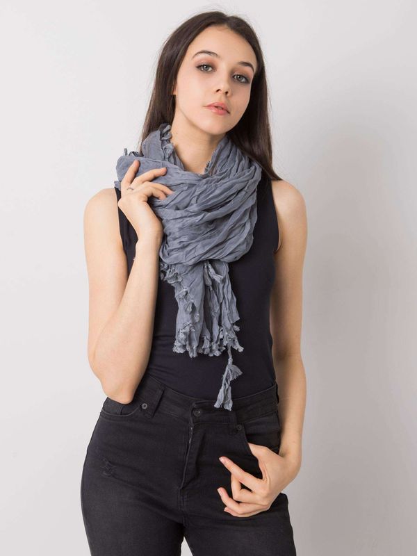 Fashionhunters Lady's gray scarf with fringe