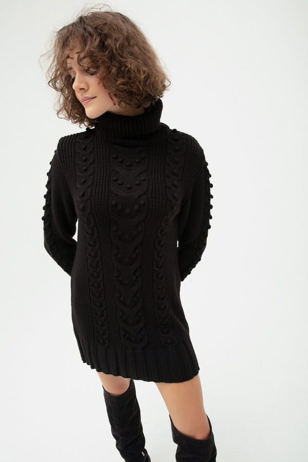 Lafaba Lafaba ženski pulover za pletenine s črnim želvjim vratom