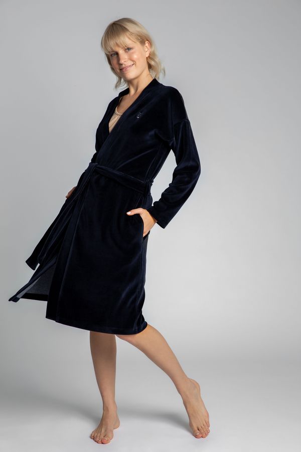 LaLupa LaLupa Woman's Bathrobe LA009 Navy Blue