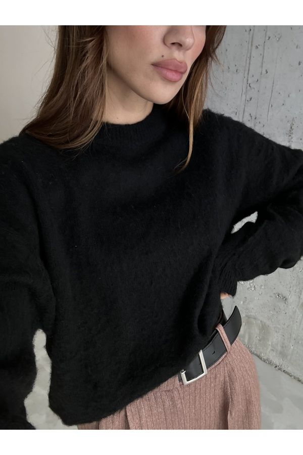 Laluvia Laluvia Black Brand Model Soft Knitwear Sweater