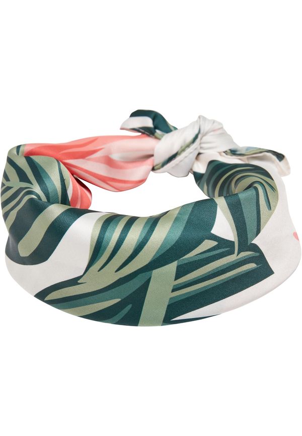 Urban Classics Accessoires Large satin scarf with green floral pattern