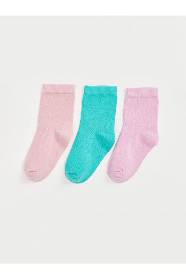 LC Waikiki LC Waikiki 3-Pack Basic Baby Girl Socks