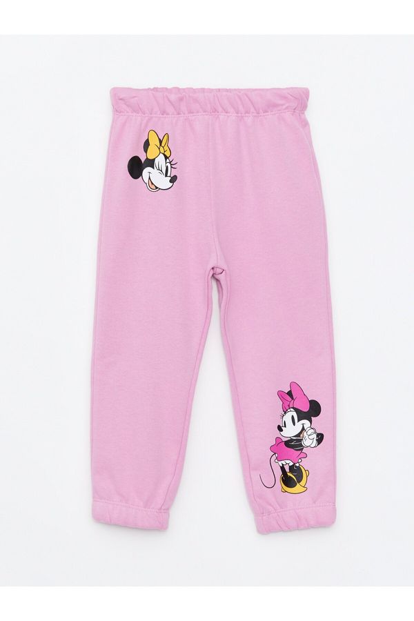 LC Waikiki LC Waikiki Baby Girl Tracksuit Bottoms with an Elastic Waist Minnie Mouse Print