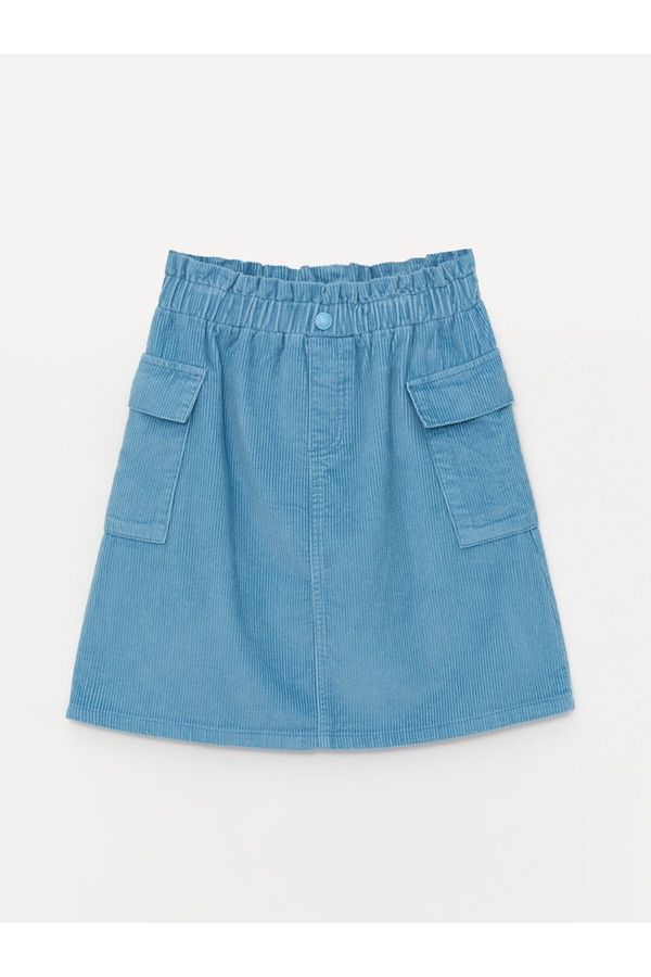 LC Waikiki LC Waikiki Basic Corduroy Girl's Skirt with Elastic Waist.