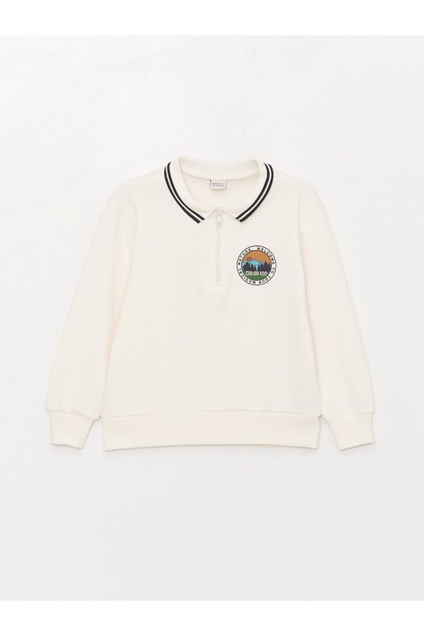 LC Waikiki LC Waikiki Boys' Comfort Fit Polo Neck Printed Sweatshirt