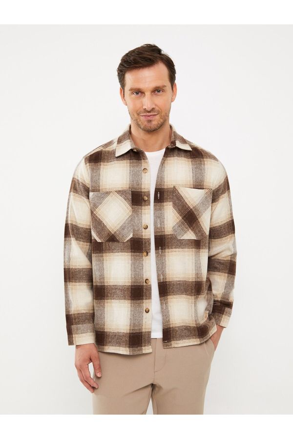 LC Waikiki LC Waikiki Comfortable Fit Long Sleeve Plaid Men's Shirt Jacket