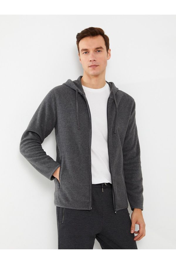 LC Waikiki LC Waikiki Comfortable Fit Men's Sports Cardigan with a Hooded Long Sleeve.
