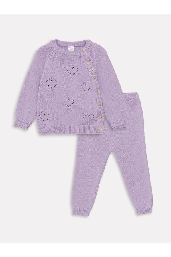 LC Waikiki LC Waikiki Crew Neck Baby Girl Knitwear Sweater and Trousers Set of 2