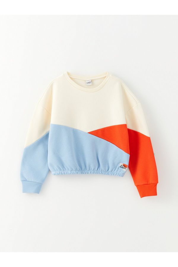 LC Waikiki LC Waikiki Crew Neck Color Blocked Long Sleeve Girl's Sweatshirt