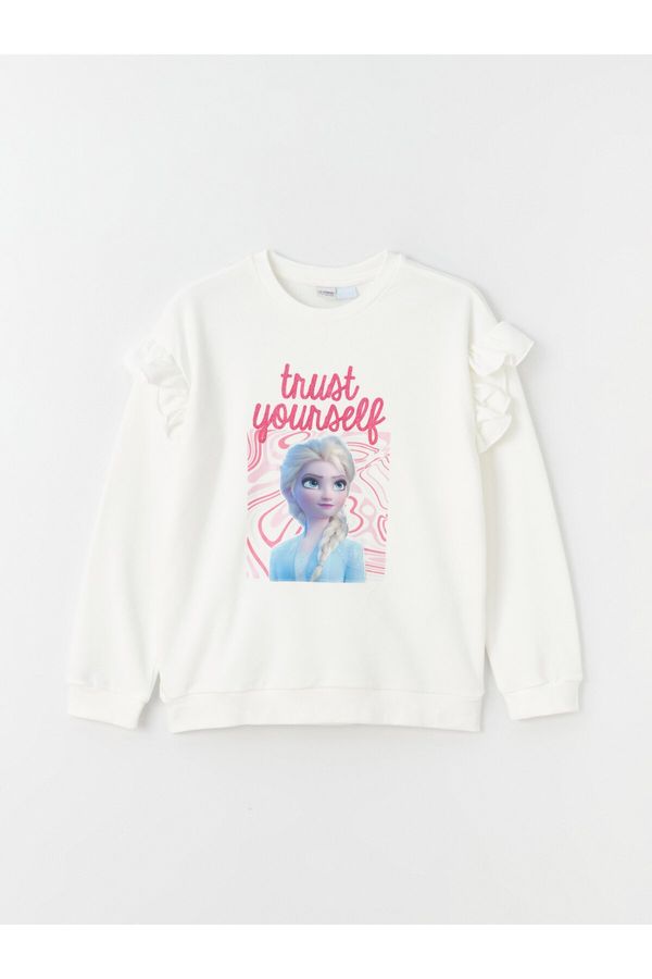 LC Waikiki LC Waikiki Crew Neck Elsa Printed Long Sleeve Girl's Sweatshirt