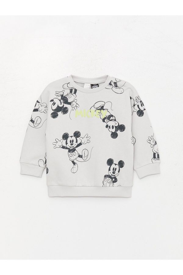 LC Waikiki LC Waikiki Crew Neck Long Sleeve Mickey Mouse Printed Baby Boy Sweatshirt