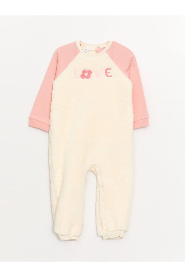 LC Waikiki LC Waikiki Crew Neck Long Sleeve Plush Baby Girl Jumpsuit