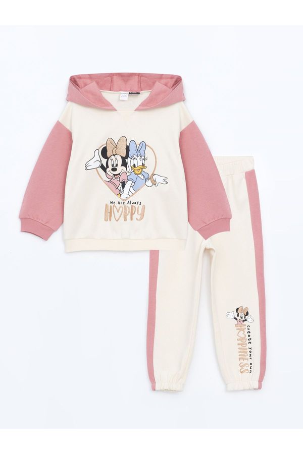 LC Waikiki LC Waikiki Crew Neck Minnie Mouse Printed Baby Girl Sweatshirt and Tracksuit Bottom 2-Pack