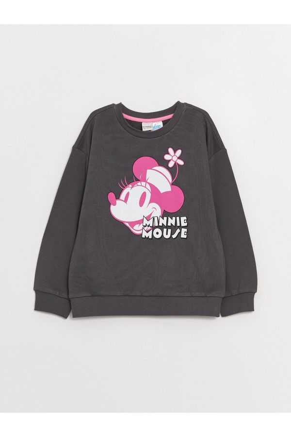 LC Waikiki LC Waikiki Crew Neck Minnie Mouse Printed Long Sleeve Girl's Sweatshirt