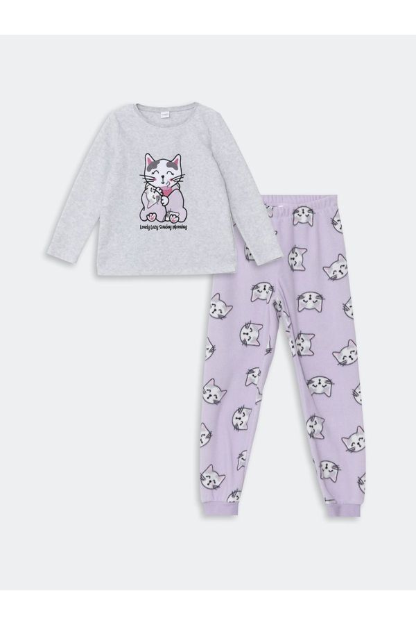 LC Waikiki LC Waikiki Crew Neck Polar Fleece Girls Pajama Set