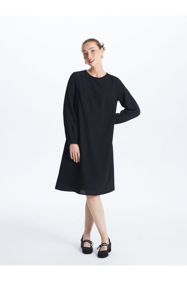 LC Waikiki LC Waikiki Crew Neck Self-Patterned Long Sleeve Women's Dress