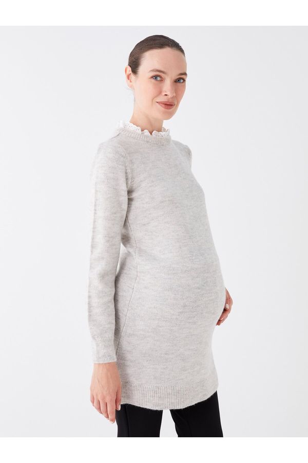 LC Waikiki LC Waikiki Crew Neck Straight Long Sleeve Maternity Knitwear Tunic