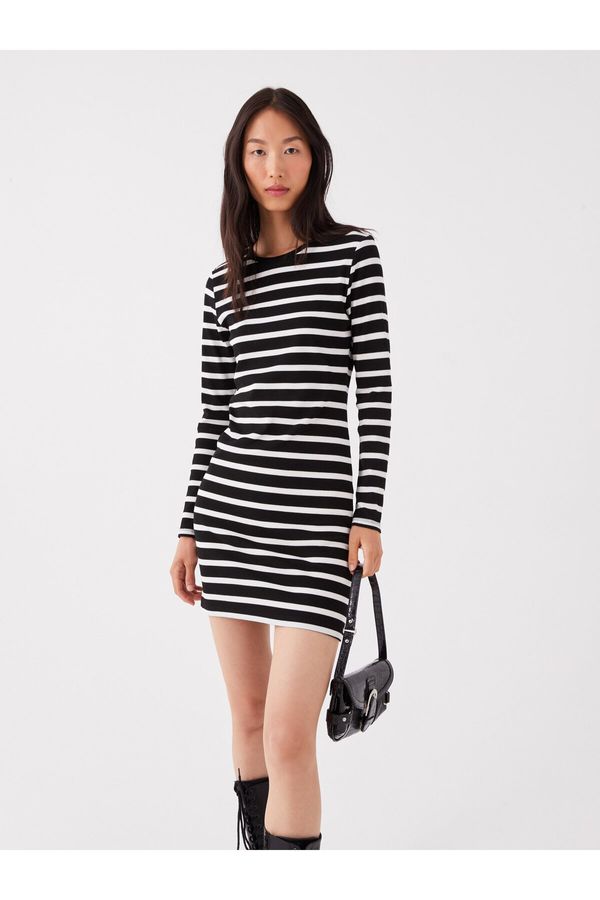 LC Waikiki LC Waikiki Crew Neck Striped Long Sleeve Women's Dress