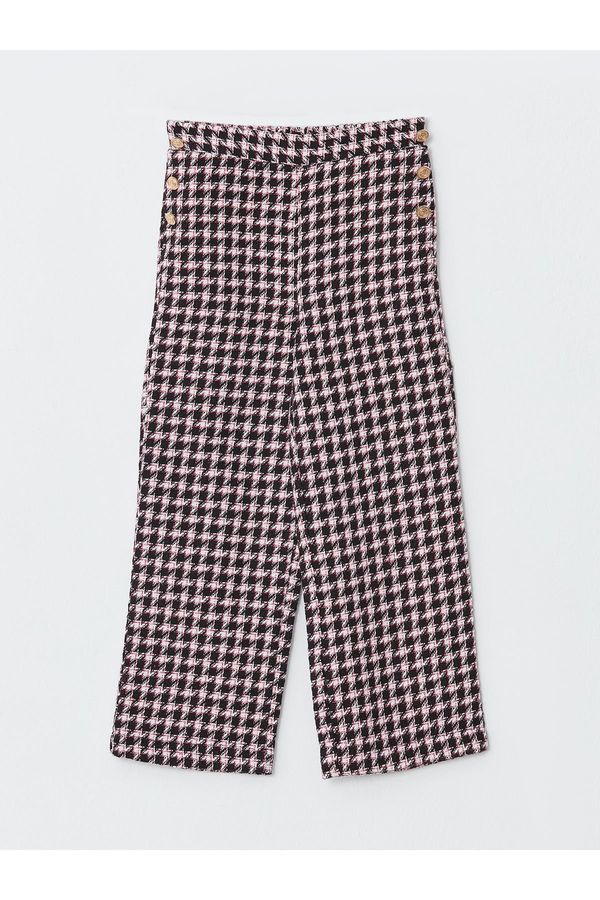 LC Waikiki LC Waikiki Elastic Waist Houndstooth Pattern Girls' Trousers