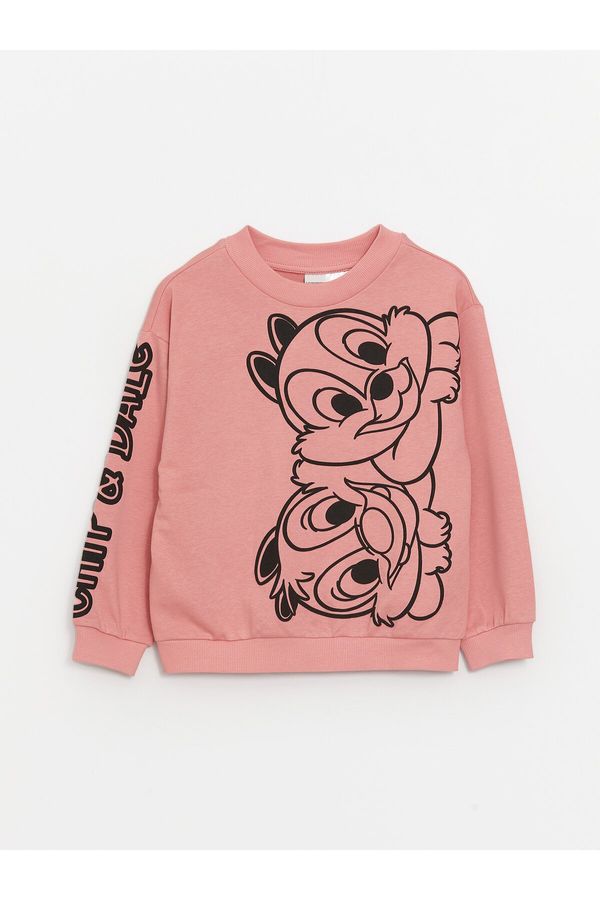 LC Waikiki LC Waikiki Girls' Crew Neck Lilo and Stitch Printed Long Sleeve Sweatshirt