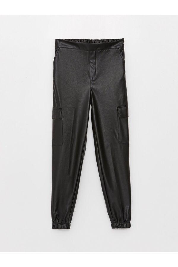 LC Waikiki LC Waikiki Girls' Elastic Waist Leather Look Jogger Pants