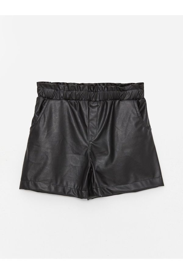 LC Waikiki LC Waikiki Girls' Leather Look Shorts with Elastic Waist