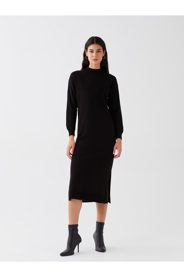 LC Waikiki LC Waikiki Half Turtleneck Plain Long Sleeve Women's Knitwear Dress