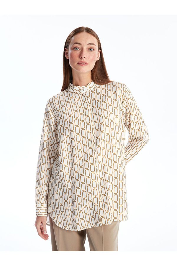 LC Waikiki LC Waikiki Judge Collar Patterned Long Sleeve Women's Tunic