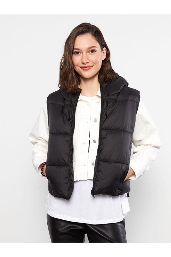 LC Waikiki LC Waikiki LCW Casual Women's Hooded Plain Puffer Vest