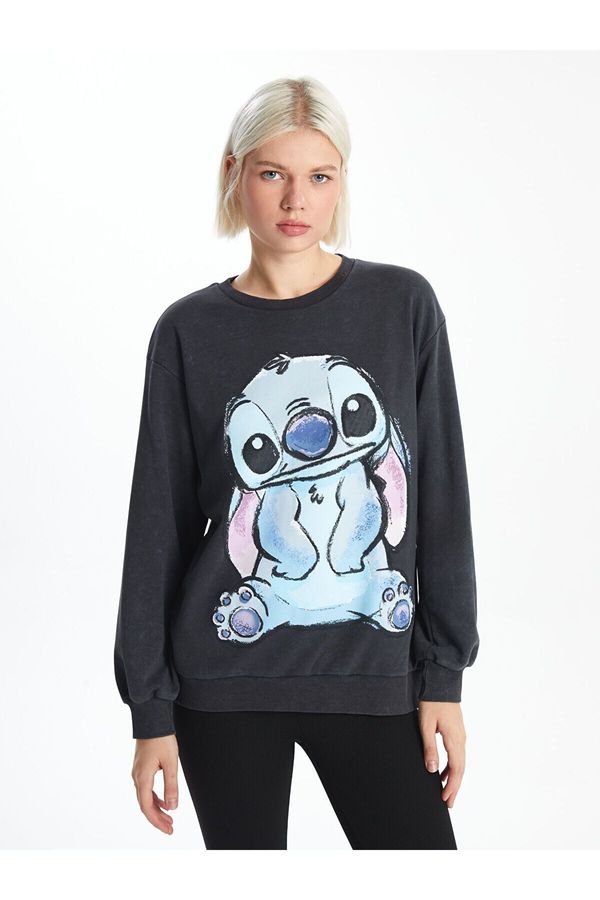 LC Waikiki LC Waikiki Lcw Crew Neck Lilo & Stitch Printed Women's Thick Sweatshirt