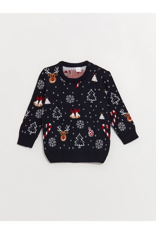 LC Waikiki LC Waikiki Lcw Crew Neck Long Sleeve Christmas Themed Baby Boy Knitwear Sweater