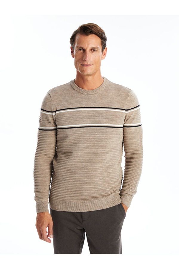 LC Waikiki LC Waikiki LCW Crew Neck Long Sleeve Striped Men's Knitwear Sweater