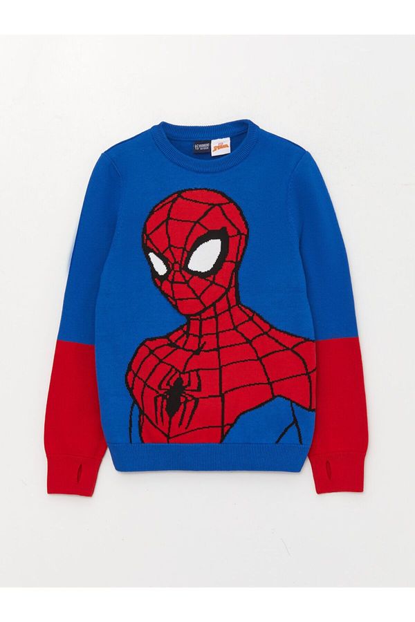 LC Waikiki LC Waikiki Lcw Crew Neck Spiderman Patterned Long Sleeve Boy's Knitwear Sweater