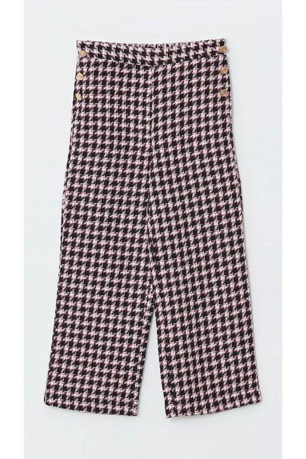 LC Waikiki LC Waikiki LCW Kids Elastic Waist Houndstooth Patterned Girls' Trousers