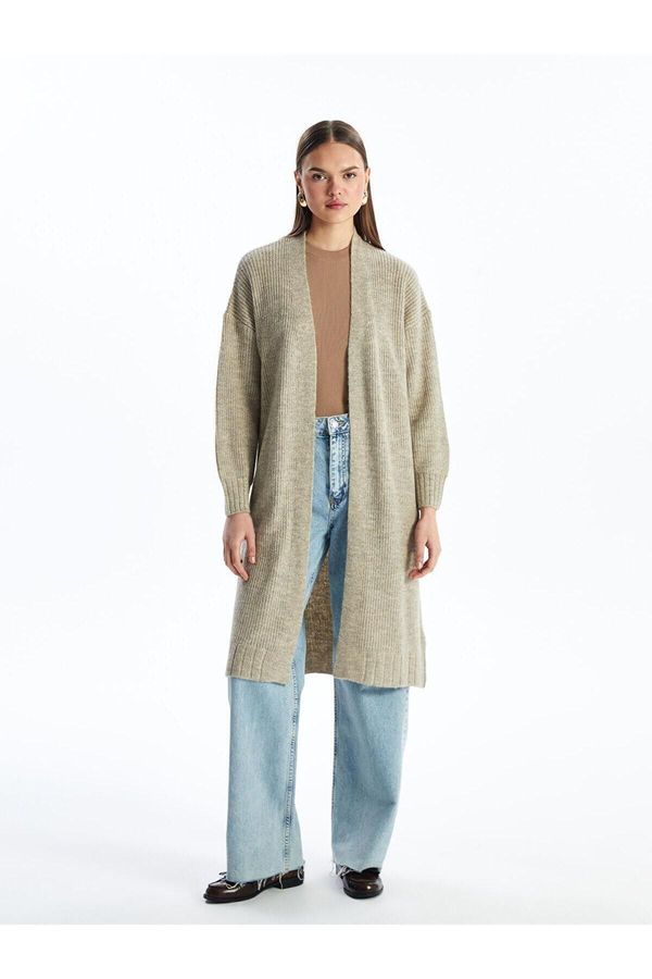 LC Waikiki LC Waikiki LCW Modest Women's Shawl Collar Straight Long Sleeve Oversize Knitwear Cardigan