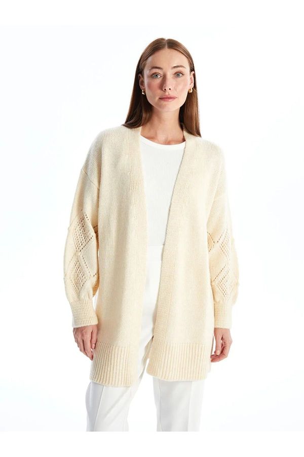 LC Waikiki LC Waikiki LCWAIKIKI Basic Shawl Collar Self-Patterned Long Sleeve Women's Knitwear Cardigan